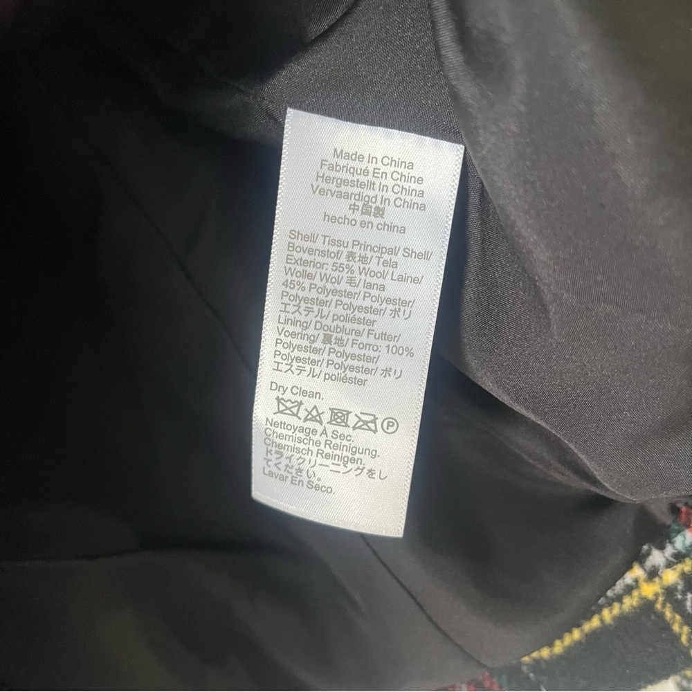 J.Crew Size 6P Wool-blend schoolboy blazer Black Tartan Plaid NwT - Picture 5 of 6